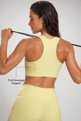 Power™ Zip-Front Mesh Racerback Sports Bra | High Support Best For Running, HIIT & Training