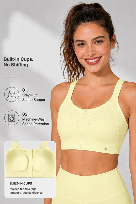 Power Zip Verstellbare Träger Gepolsterter Lauf-BH | Damen Sport-BH mit starkem Halt - image 33