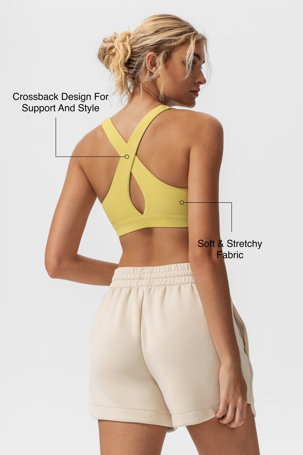 Shift™ Scoop Neckline Cross Back Padded Yoga Bra | Women's Light Support Sports Bra