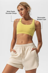 Shift™ Scoop Neckline Cross Back Padded Yoga Bra | Women's Light Support Sports Bra