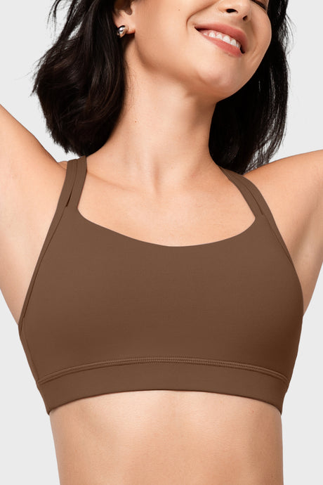 Reggiseno yoga imbottito con scollo a barchetta e doppie spalline | Reggiseno sportivo con supporto leggero da donna - image 5