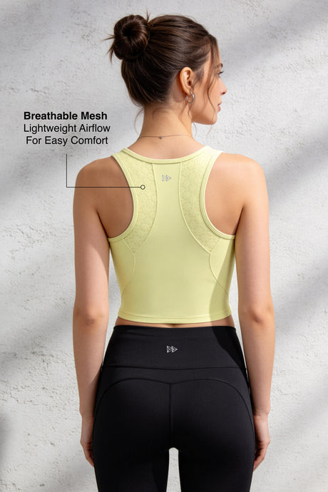 Anywhere™ Built-In Cups Racerback Mesh Tank | Women's Sports Tank For Yoga & Daily - image 9