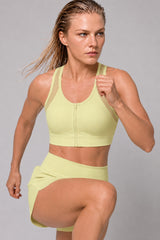 Power™ Zip-Front Mesh T-Back Sports Bra | High-Impact Support for Running & HIIT