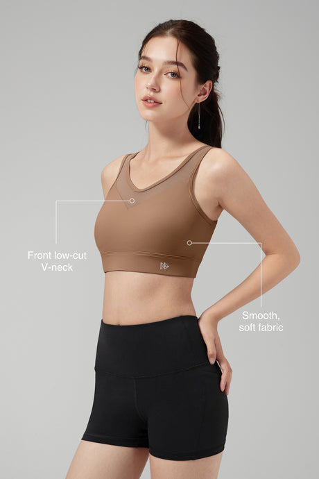 Sujetador deportivo Power Front Sheer Mesh H-Back | Sujetador deportivo de alta sujeción para mujer - image 3