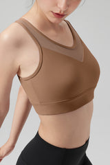 Power™ Front Sheer Mesh H-Back Sports Bra| Women's High Support Sports Bra