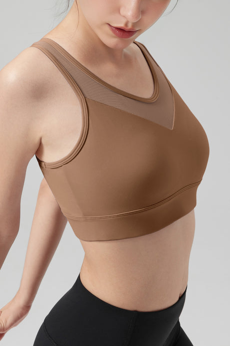 Sujetador deportivo Power Front Sheer Mesh H-Back | Sujetador deportivo de alta sujeción para mujer - image 5