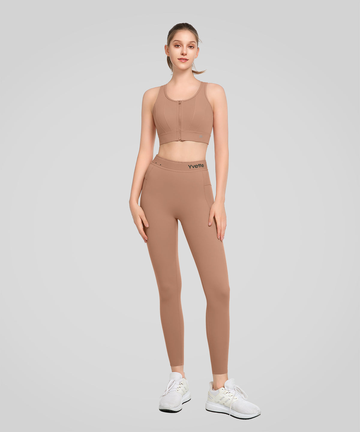 Power™ High Waist Logo Pockets Lined Running Leggings 24'' | Women's High Support Leggings