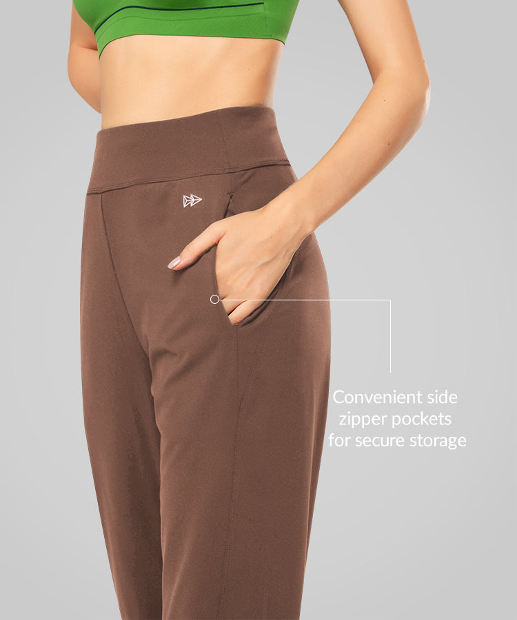 Pantalones deportivos de corte regular con bolsillos laterales | Pantalones deportivos para mujer