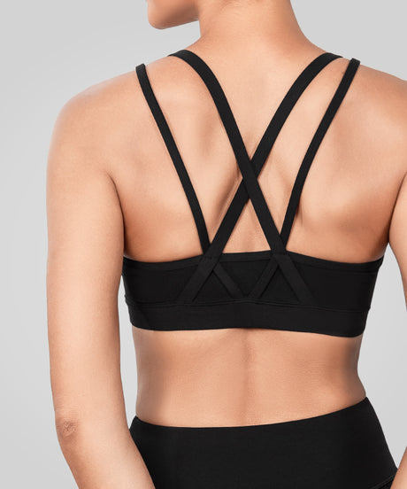 Gepolsterter Yoga-BH mit langen, doppelt gekreuzten Trägern von Echo | Leicht stützender Sport-BH für Damen - image 4