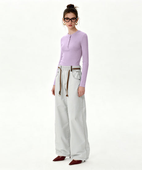Anywhere™ Casual Half-Button Collar Long Sleeve Shirt | Women's Long Sleeve T-shirt - image 4