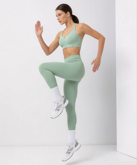 Shift™ Front Zip Sewn-in Pads Racerback Running Bra | Women's High Support Sports Bra - image 4