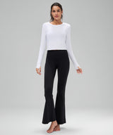 Anywhere™ Lightweight Drawstring Long sleeves Yoga Tee| Women's Sports T-shirt