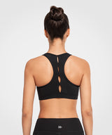 Gepolsterter Yoga-BH mit Shift-U-Ausschnitt und Cut-Out | Leicht stützender Sport-BH für Damen