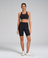 Enfold™ Round Neck Front Mesh Sports Bra | Women's High Support Sports Bra