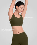 Gerippter Shift-Yoga-BH mit tiefem U-Rücken und Polsterung | Leicht stützender Sport-BH für Damen