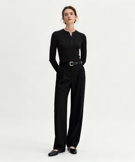 Lässiges Langarmhemd mit halber Knopfleiste für jeden Anlass | Damen-Langarmshirt - image 6
