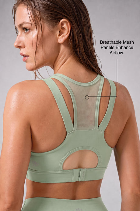 Power™ Zip Front Breathable Full-Coverage Running Bra | Women's High Support Sports Bra - image 19