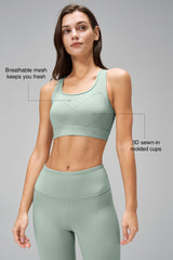 Power Front Mesh Arched Cutout Sport-BH | Sport-BH med högt stöd för kvinnor