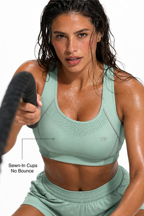 Sculpt™ Racerback Full-Coverage Breathable Sports Bra | High Support with Bounce Control & Mesh for Running, HIIT & Training - image 33