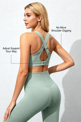 Power™ Adjustable Straps Cross-Back Sports Bra | High-Impact Bounce Control Without Flattening for Running, HIIT & Training