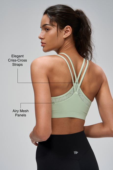 Anywhere™ Stretch Criss-Cross Mesh Yoga Bra| Women's Light Support Sports Bra - image 3