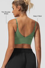 Echo™ V-Neck Ribbed Padded Yoga Bra | Women's Light Support Sports Bra