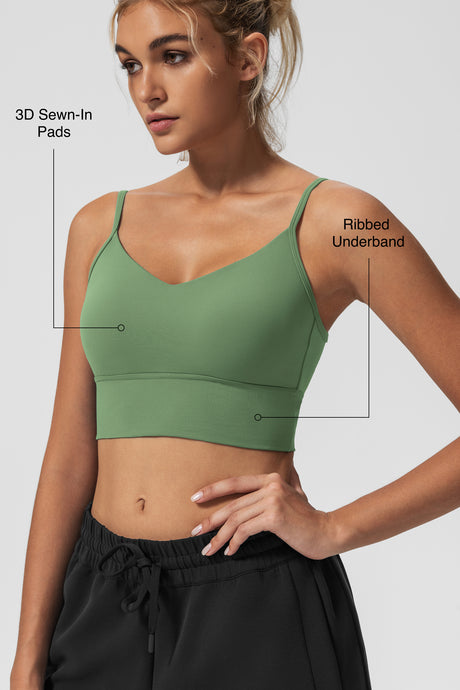Echo™ V-Neck Ribbed Padded Yoga Bra | Women's Light Support Sports Bra - image 3