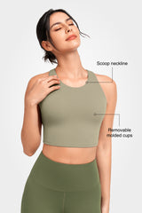 Shift™ Scoop Neckline  Strappy Padded Yoga Bra | Women's Light Support Sports Bra