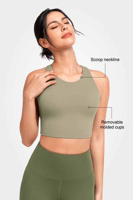 Shift™ Scoop Neckline  Strappy Padded Yoga Bra | Women's Light Support Sports Bra - image 3