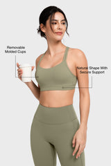 Shift™ Scoop Neckline Double Straps Padded Yoga Bra | Women's Light Support Sports Bra