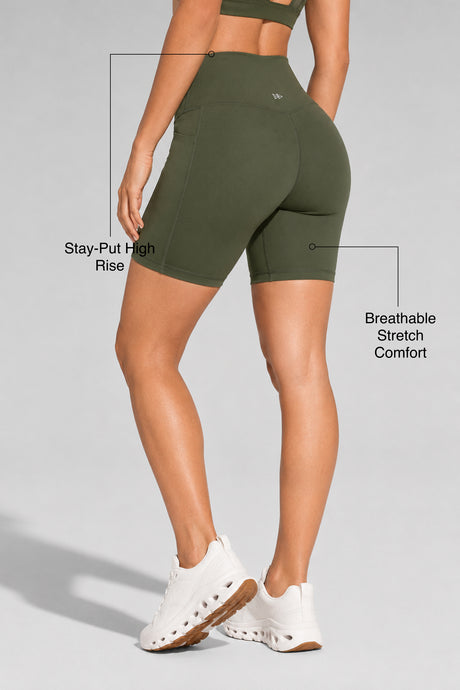 Shift™ High-Rise Stretchy Pockets Tight Shorts 3" 4" 6" 8" | Women's High Support Shorts, Best For Running, HIIT, Yoga & Training - image 2