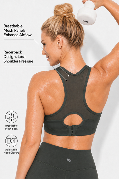 Shift™ Racerback Breathable Full-Coverage Running Bra | Women's High Support Sports Bra - image 20