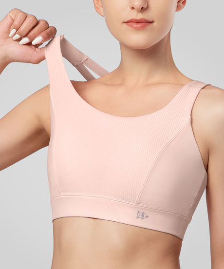 Shift™ Cross Thin Strap Ribbed Yoga Bra | Women's Light Support Sports Bra - image 5
