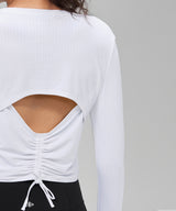 Anywhere™ Lightweight Drawstring Long sleeves Yoga Tee| Women's Sports T-shirt
