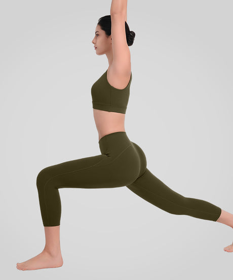 Shift™ Ribbed Deep U Back Padded Yoga Bra | Women's Light Support Sports Bra - image 5