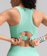 Reggiseno da corsa Power con scollo a rete multi-cucitura | Reggiseno sportivo ad alto sostegno da donna