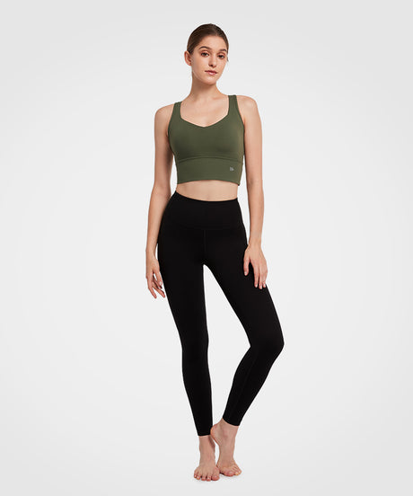 Shift™ Scoop Neckline Longline Mesh Padded Yoga Bra | Women's Light Support Sports Bra - image 4