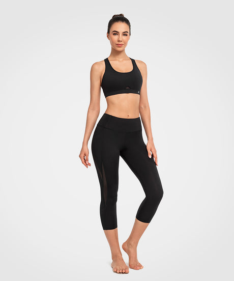 Sujetador de yoga con escote redondo, acolchado y aberturas | Sujetador deportivo de sujeción ligera para mujer - image 4