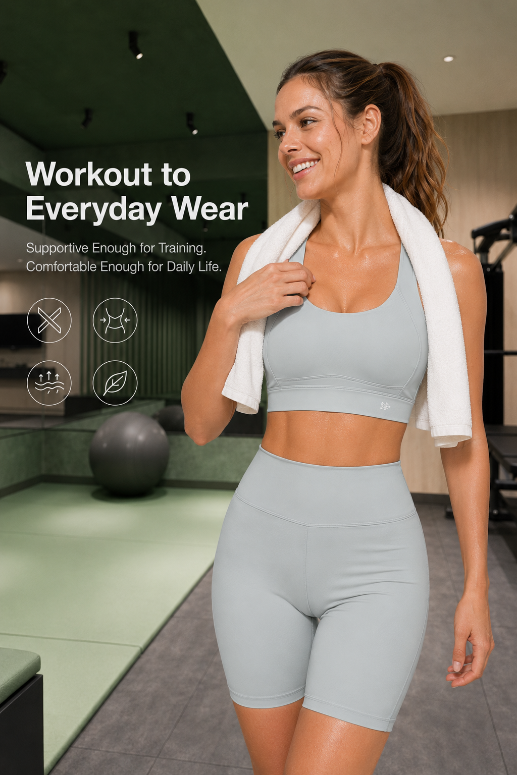 Echo™ Natural Shine Sporty Open-back Running Bra | Women's High Support Sports Bra