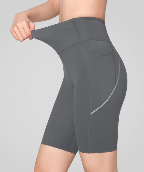 Echo™ Stretchy High Waist Shorts with Side Pockets 9‘’| Women's High Support Running Shorts - image 6