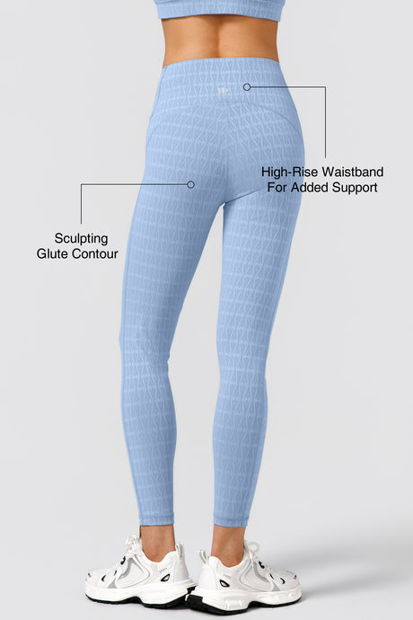 Power™ Jacquard Pattern No Front Seam High-Rise Running Leggings 25inches | Women's High Support Leggings - image 2