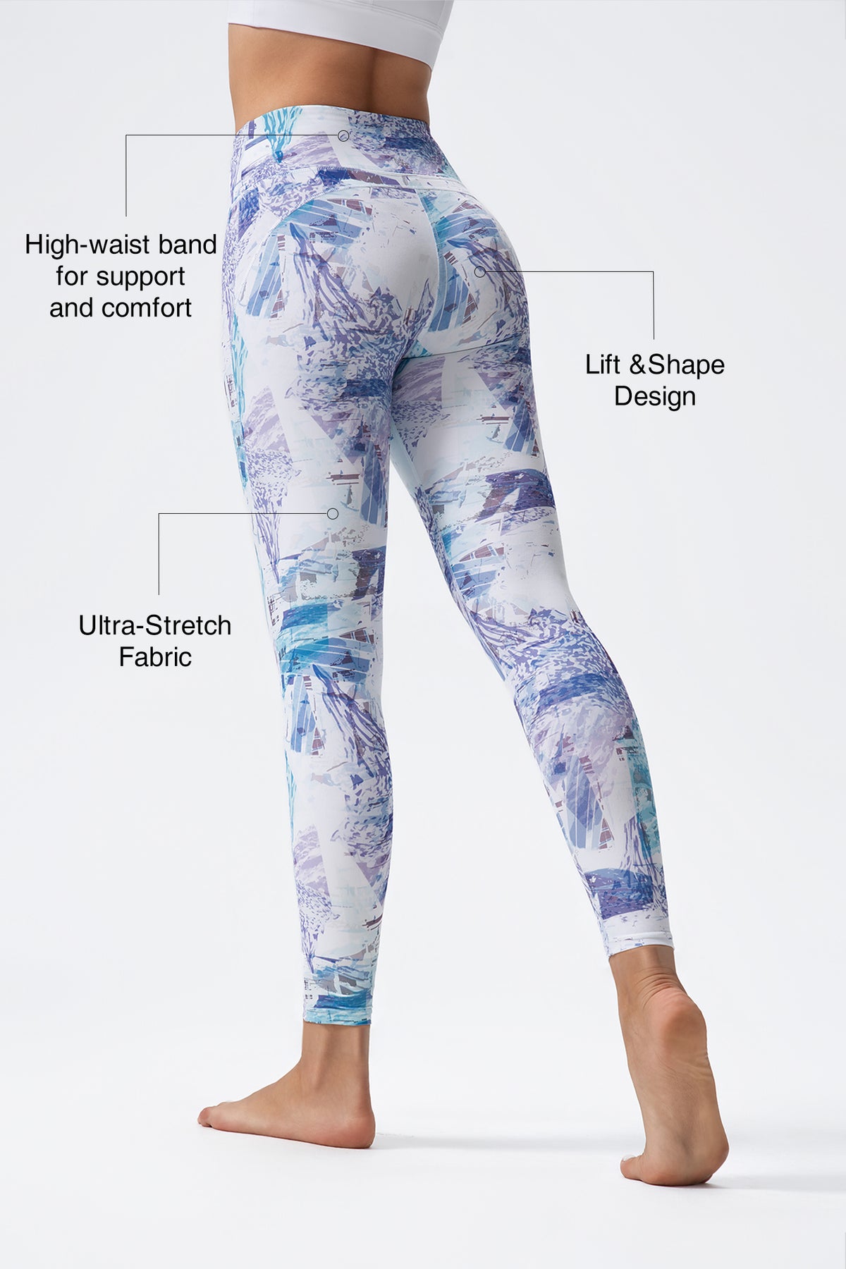 Shift Fukttransporterande, smöriga, mjuka yogaleggings 64 cm 68 cm | Lätta stödleggings för kvinnor