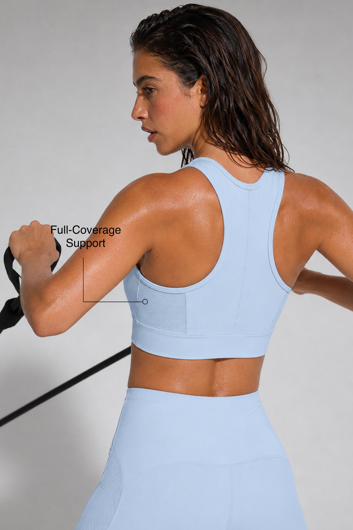 Power™ Zip-Front Mesh Racerback Sports Bra | High Support Best For Running, HIIT & Training