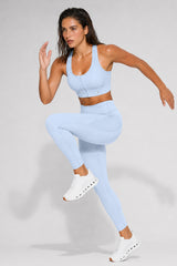 Power™ Zip-Front Mesh Racerback Sports Bra | High Support Best For Running, HIIT & Training