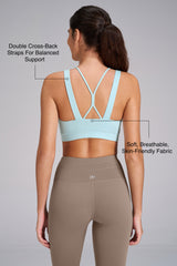 Anywhere™ Cross-back Soft Fixed Cups Yoga Bra | Women's Light Support Sports Bra Best For Yoga, HIIT