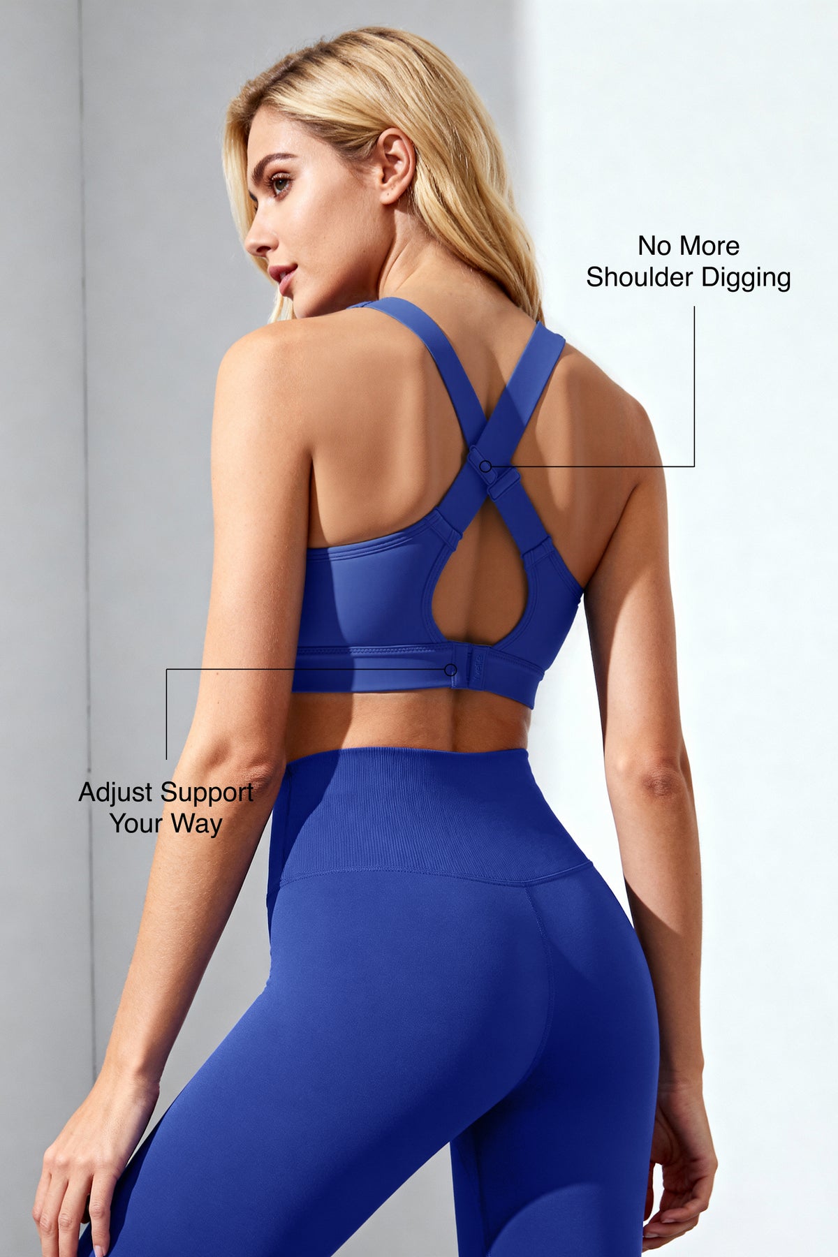 Power™ Adjustable Straps Cross-Back Sports Bra | High-Impact Bounce Control Without Flattening for Running, HIIT & Training