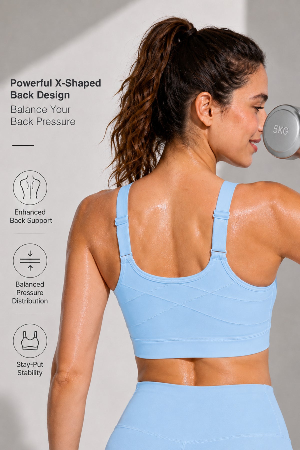 Power™ Soft Adjustable High-Support Mesh Running Bra | Women's High Support Sports Bra