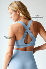 Power™ Adjustable Straps Cross-Back Sports Bra | High-Impact Bounce Control Without Flattening for Running, HIIT & Training