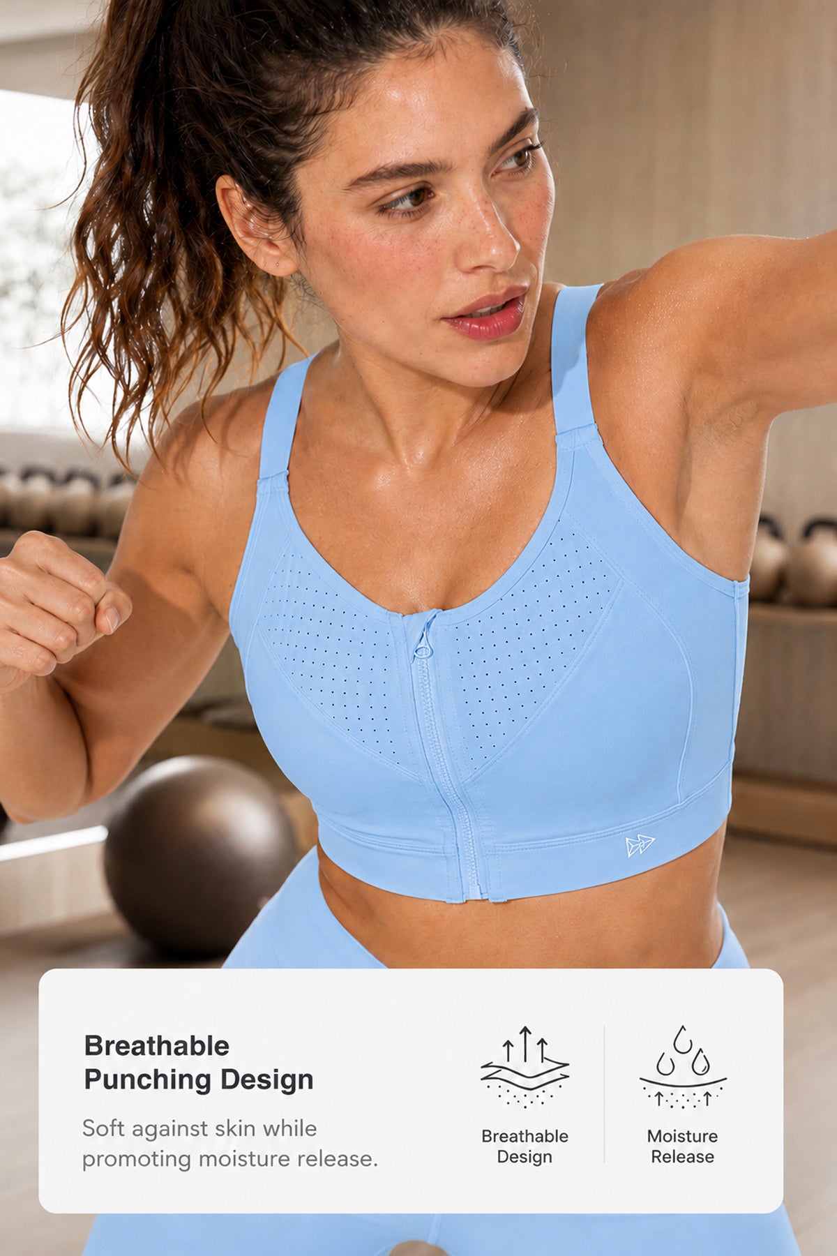 Power™ Soft Adjustable High-Support Mesh Running Bra | Women's High Support Sports Bra