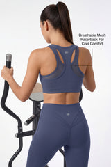 Echo™ Zip-Front Breathable Mesh Full-Coverage Sports Bra | High Support for Running, HIIT & Training